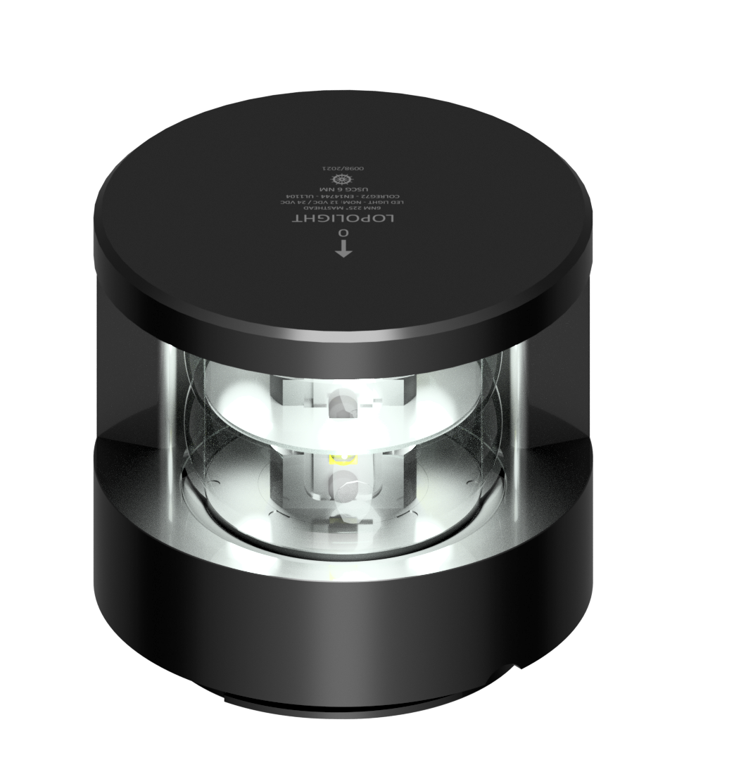 6nm 225° White, Dbl, hor, black, ice - LIGHT ONLY
